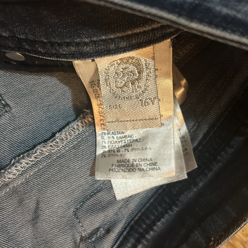 Diesel Industry Women’s Deep Blue Mid-High Rise Skinny Jeans Size 16Y - Picture 9 of 12